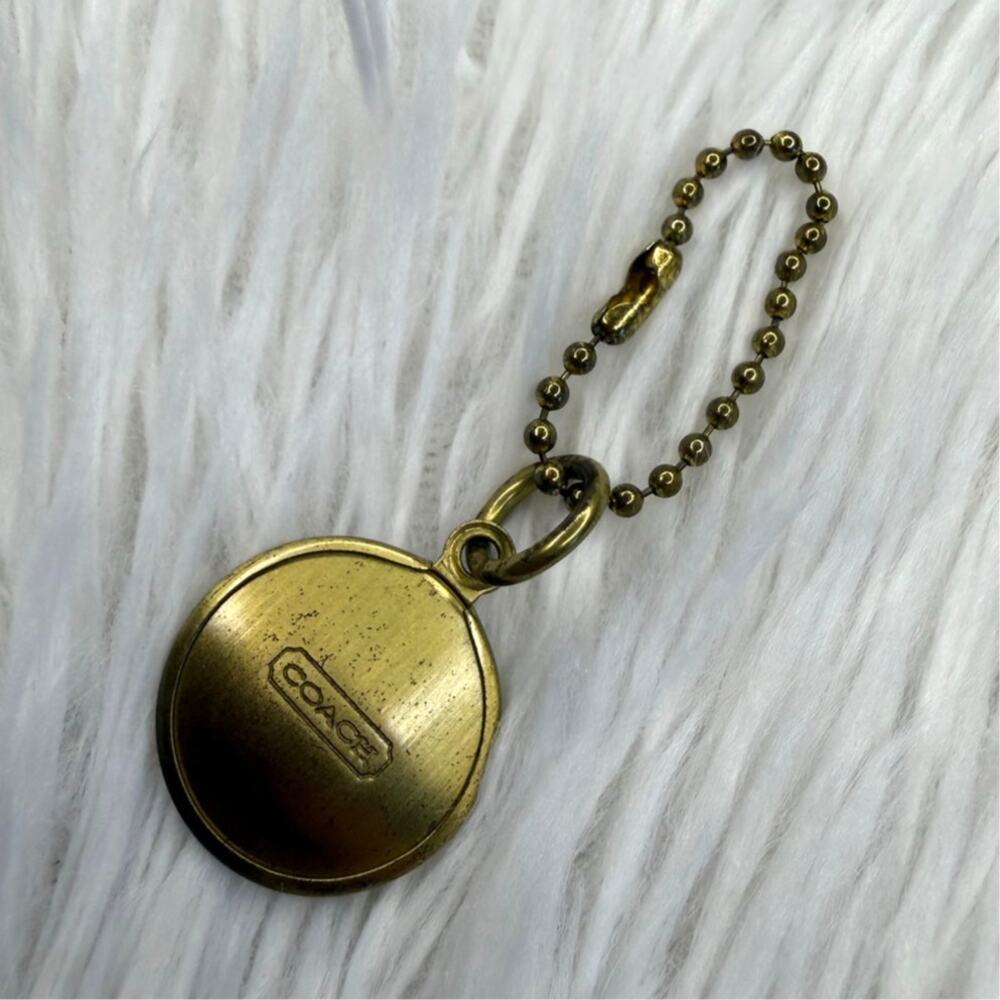 1" Coach Metal Circle Replacement Hangtag Hang Tag Bag Charm - Picture 2 of 2